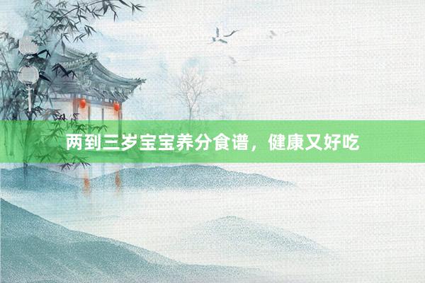 两到三岁宝宝养分食谱，健康又好吃